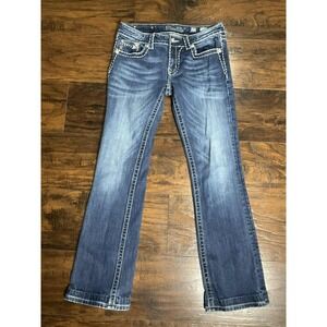 Miss Me Embroidered Boot Cut Jeans Women's SZ 29 Embellished Low Rise